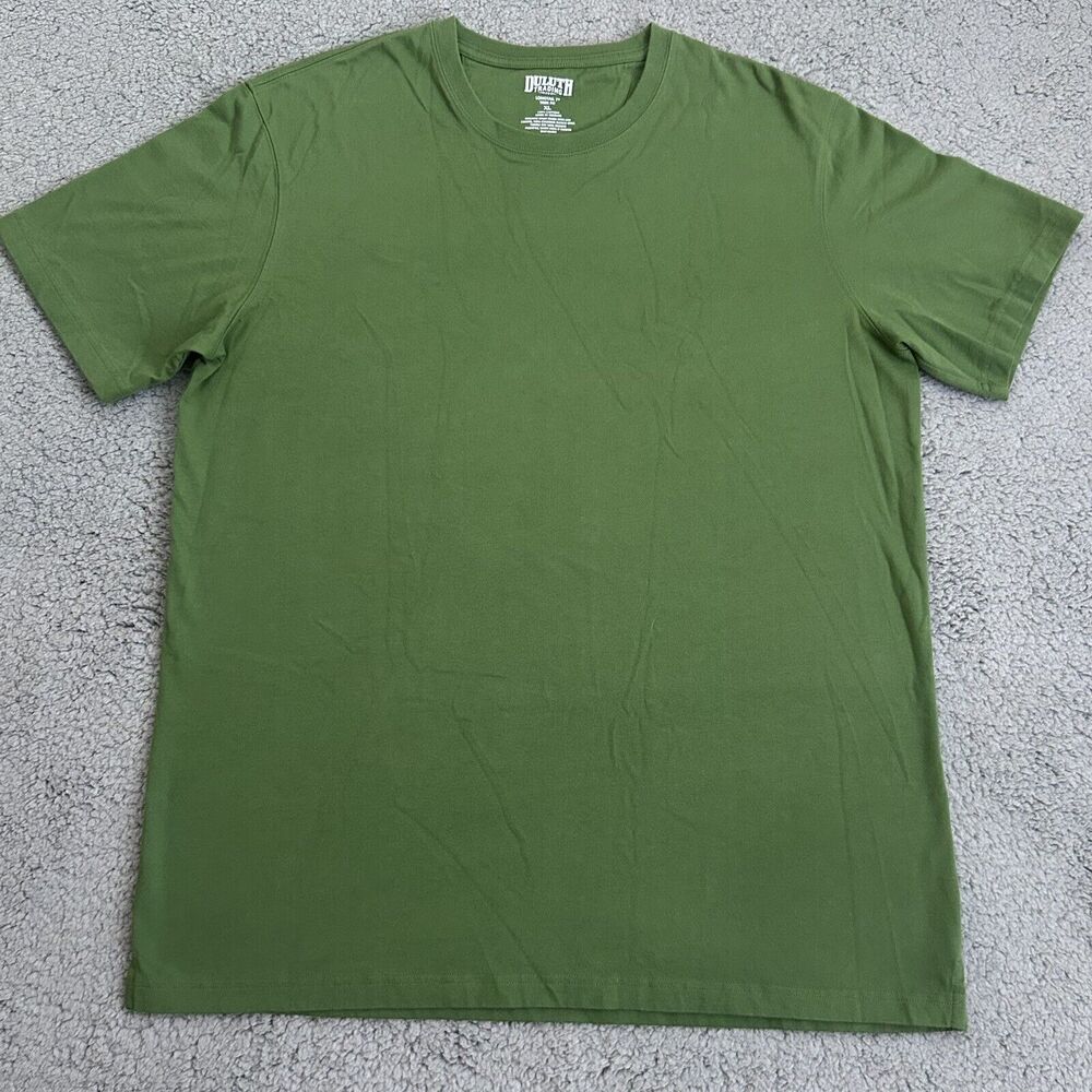 Duluth Trading Long Tail Trim Fit Mens Tee X Large Short Sleeve Crew Neck Green